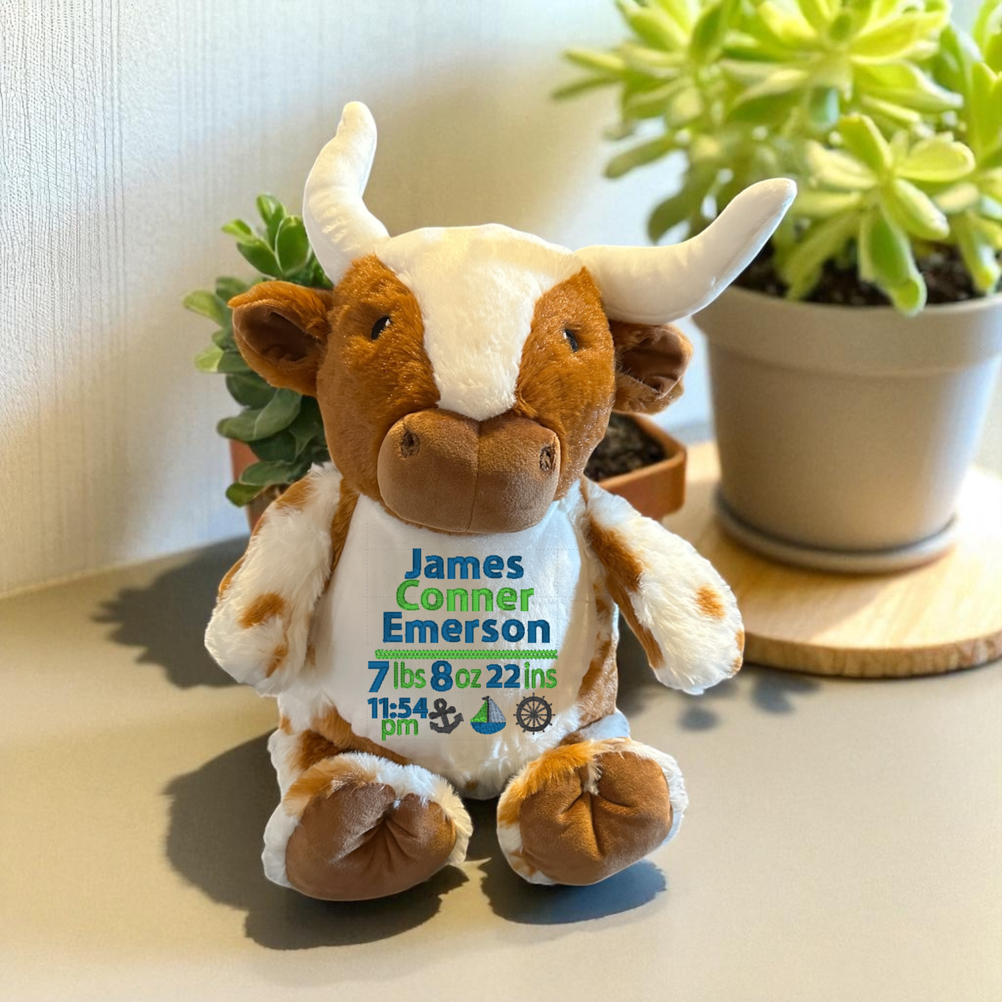 Marine Birth Announcement  Embroidery Animal