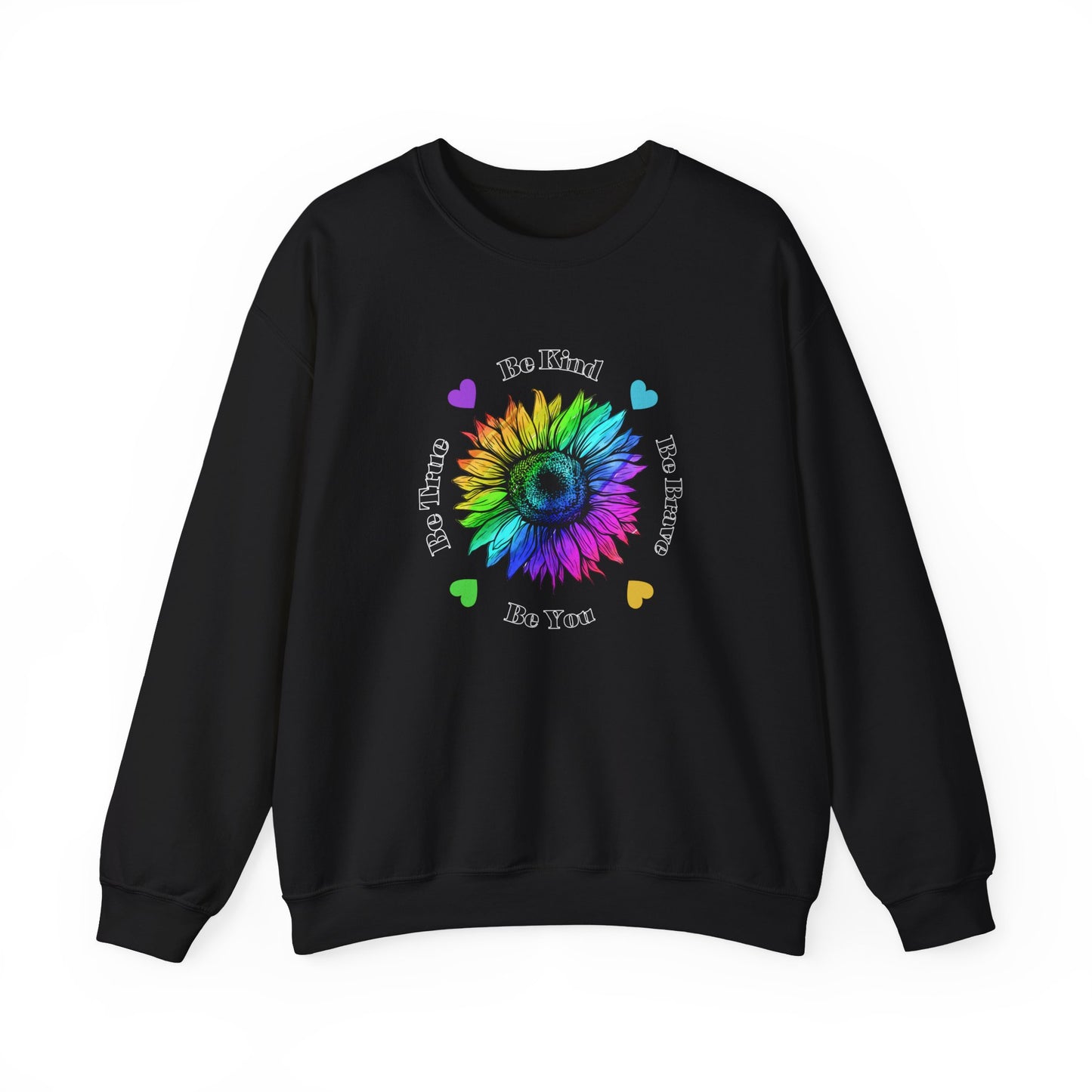 Rainbow Sunflower sweatshirt, Be Kind Sweatshirt, Sunflower sweatshirt, Rainbow Flower sweatshirt, Inspirational Gift