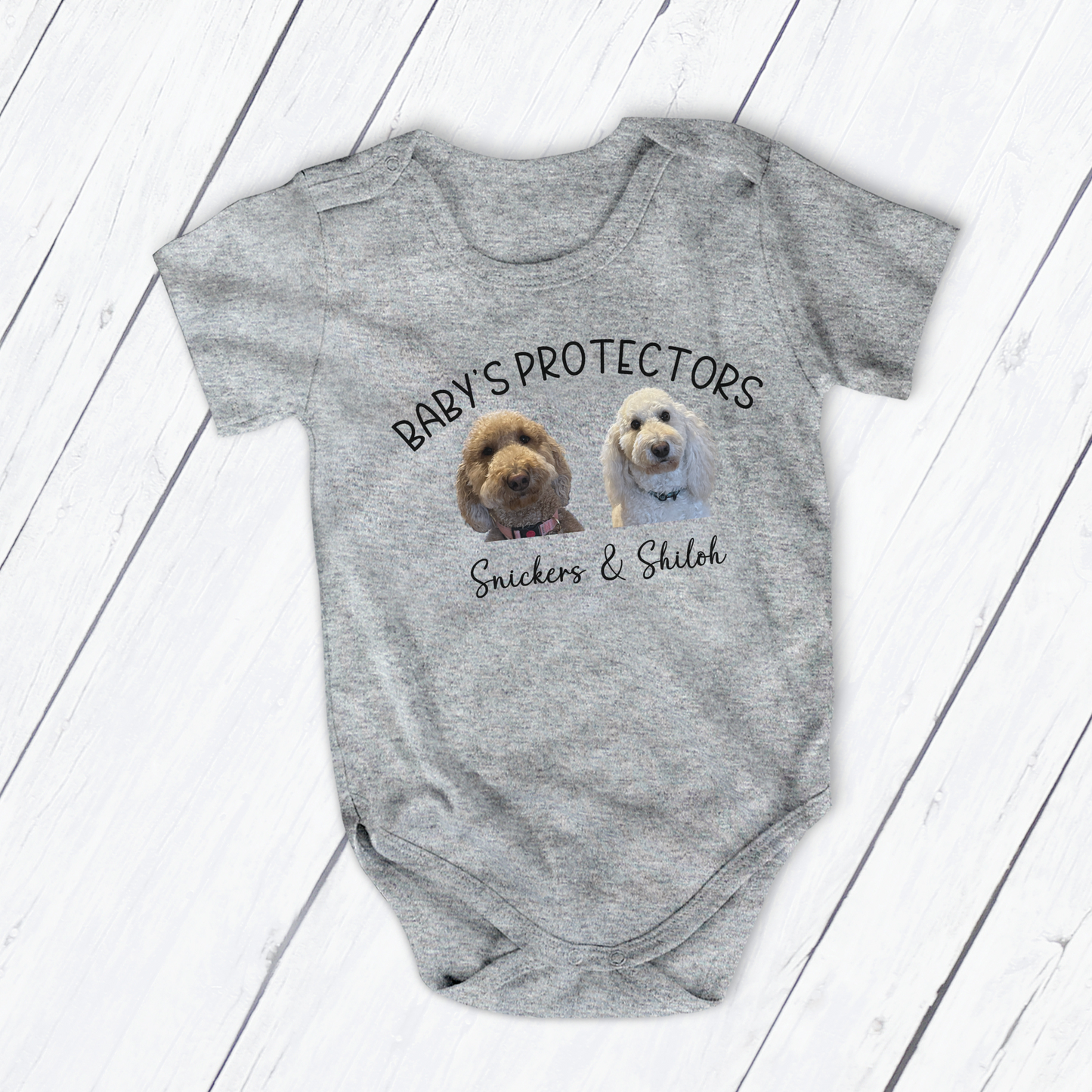 Baby Protecters Custom Dog Pet Portrait Baby Bodysuit, Personalized Baby Gift, Baby Shower Gift, Dog Portrait, Personalized Baby Clothes