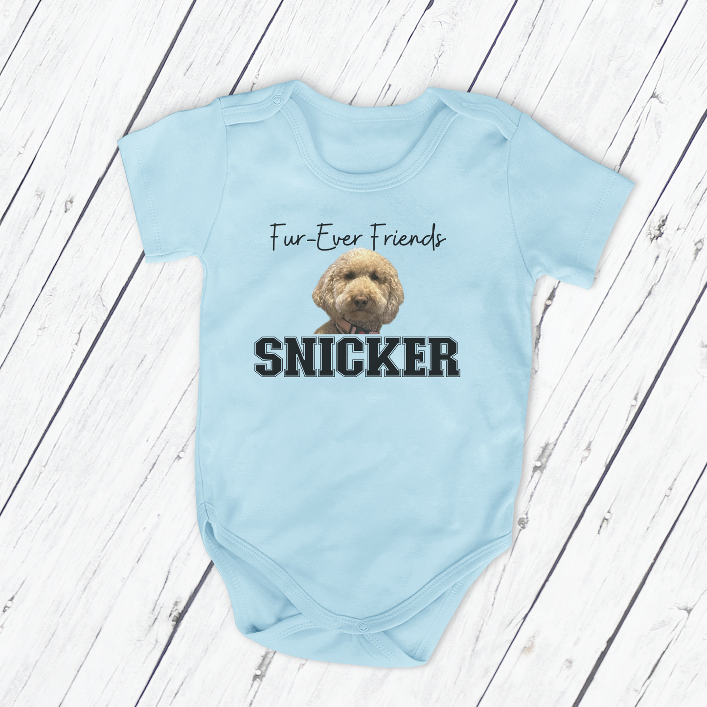 Fur-Ever Friends Custom Dog Pet Portrait Baby Bodysuit, Personalized Baby Gift, Baby Shower Gift, Dog Portrait, Personalized Baby Clothes