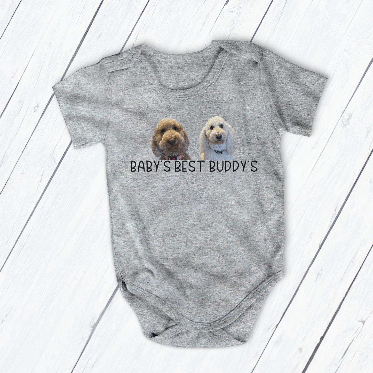 Baby Best Buddy Custom Dog Pet Portrait Baby Bodysuit, Personalized Baby Gift, Baby Shower Gift, Dog Portrait, Personalized Baby Clothes