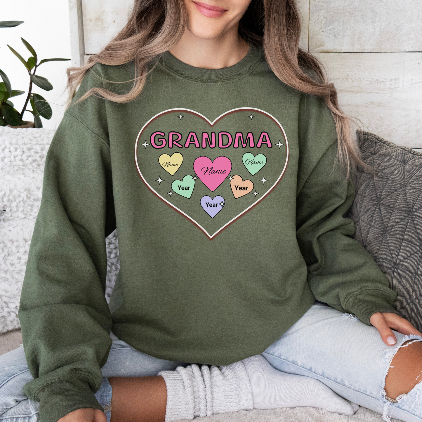 Nana Sweetheart Valentines Day Sweater, Personalized Sweater