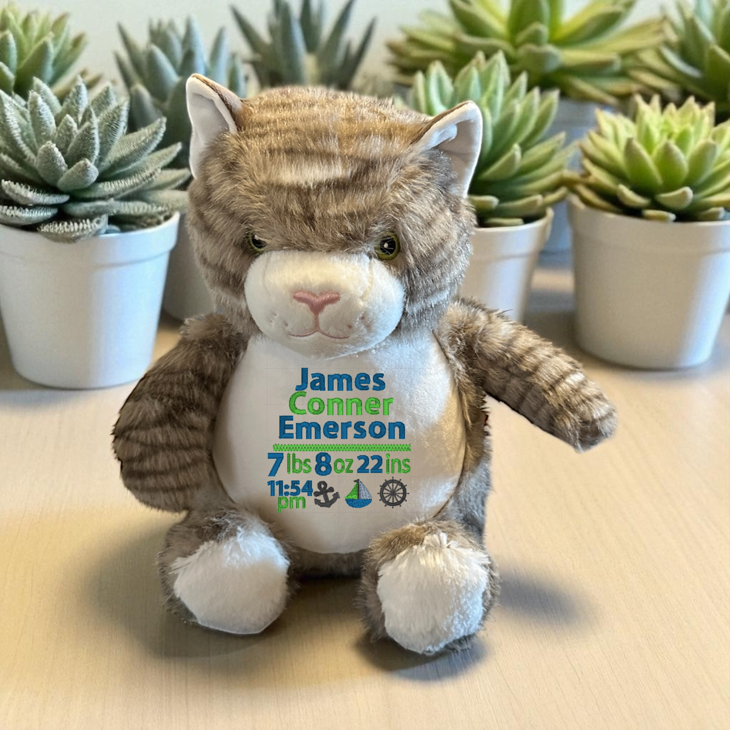 Marine Birth Announcement  Embroidery Animal