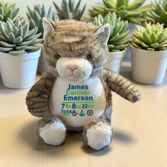 Marine Birth Announcement  Embroidery Animal