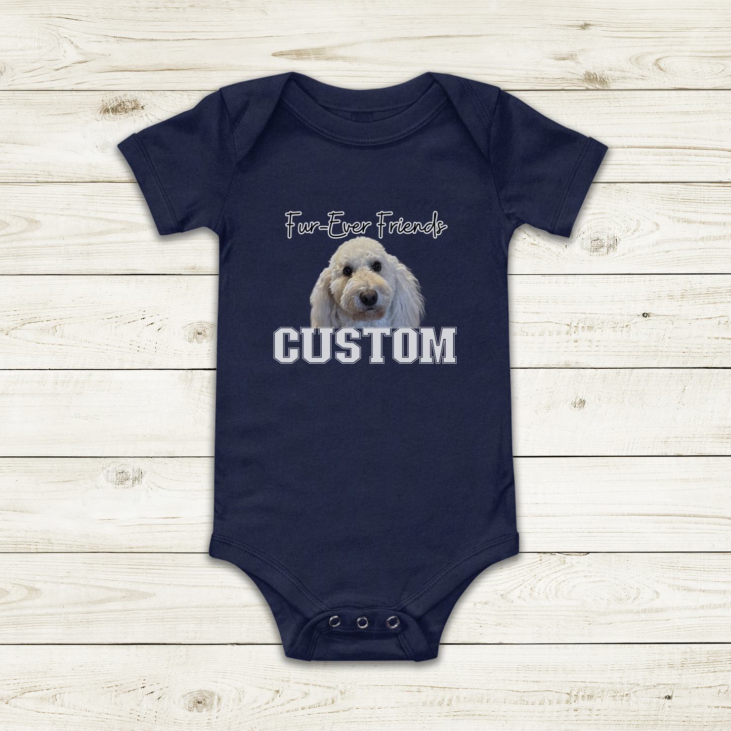 Fur-Ever Friends Custom Dog Pet Portrait Baby Bodysuit, Personalized Baby Gift, Baby Shower Gift, Dog Portrait, Personalized Baby Clothes