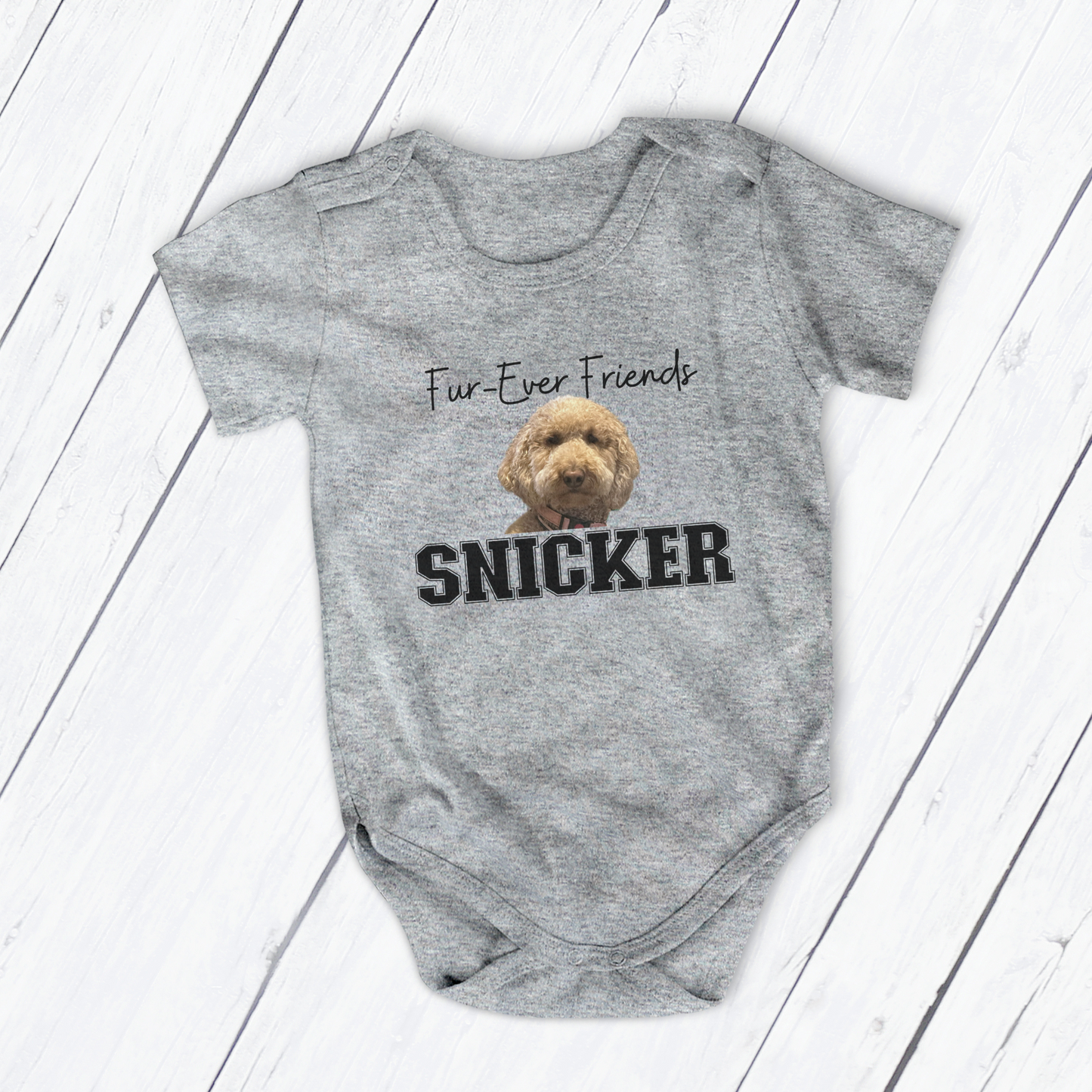 Fur-Ever Friends Custom Dog Pet Portrait Baby Bodysuit, Personalized Baby Gift, Baby Shower Gift, Dog Portrait, Personalized Baby Clothes