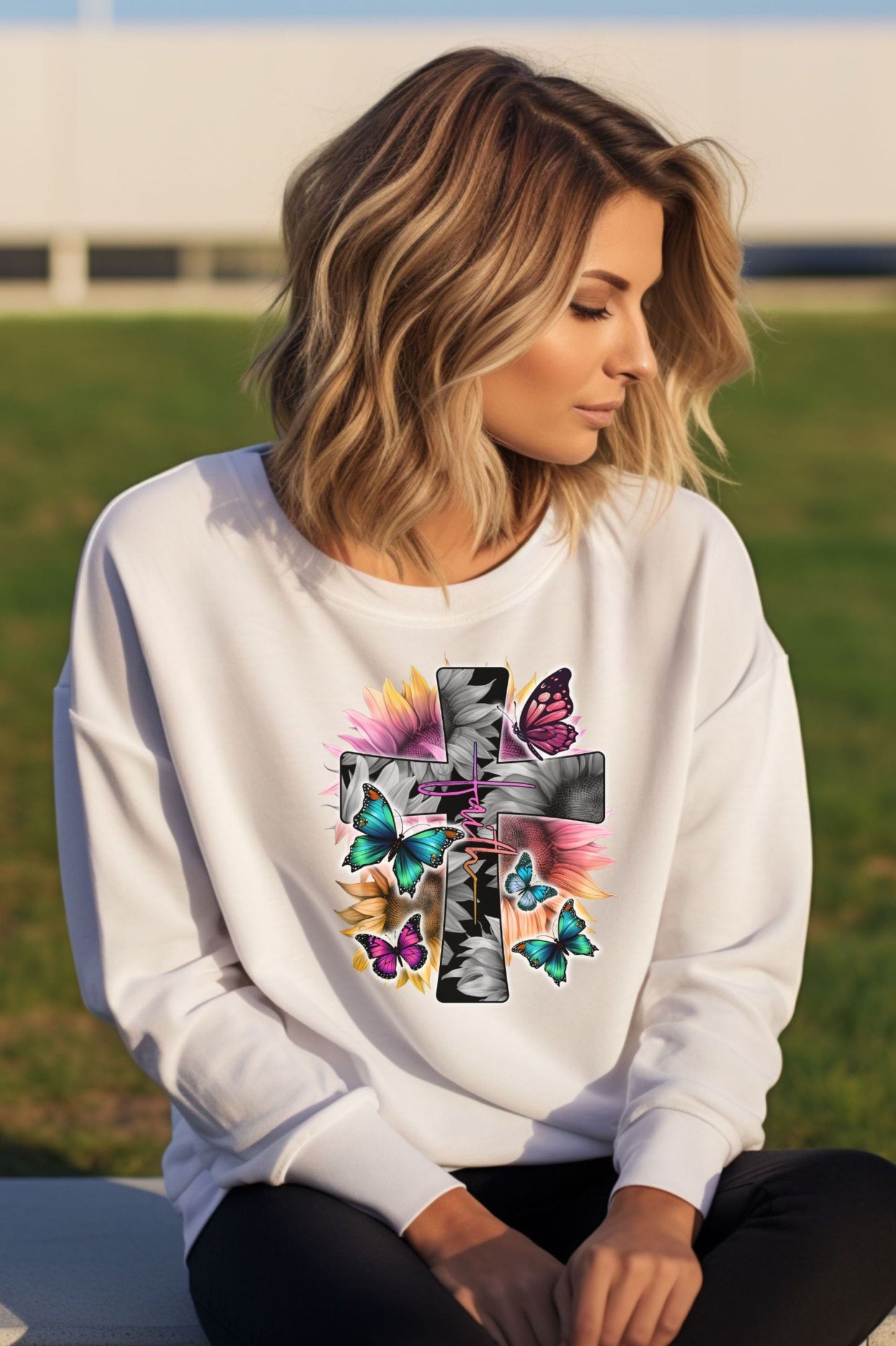 Faith Butterfly Bible Verse Shirt, Christain Crewneck Apparel, Christian Gifts for women, Easter T Shirt, Faith Shirt, Christain Sweatshirt