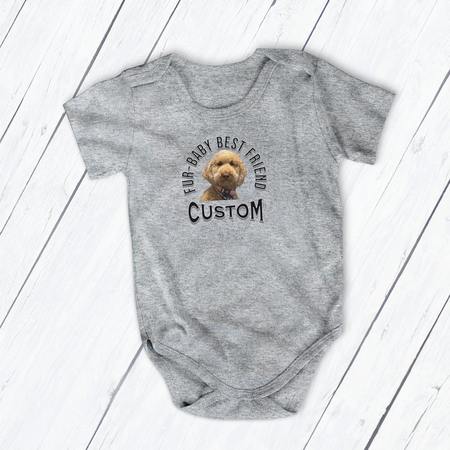 Fur Baby Best Friend Custom Dog Pet Portrait Baby Bodysuit, Personalized Baby Gift, Baby Shower Gift, Dog Portrait, Personalized Baby Clothes