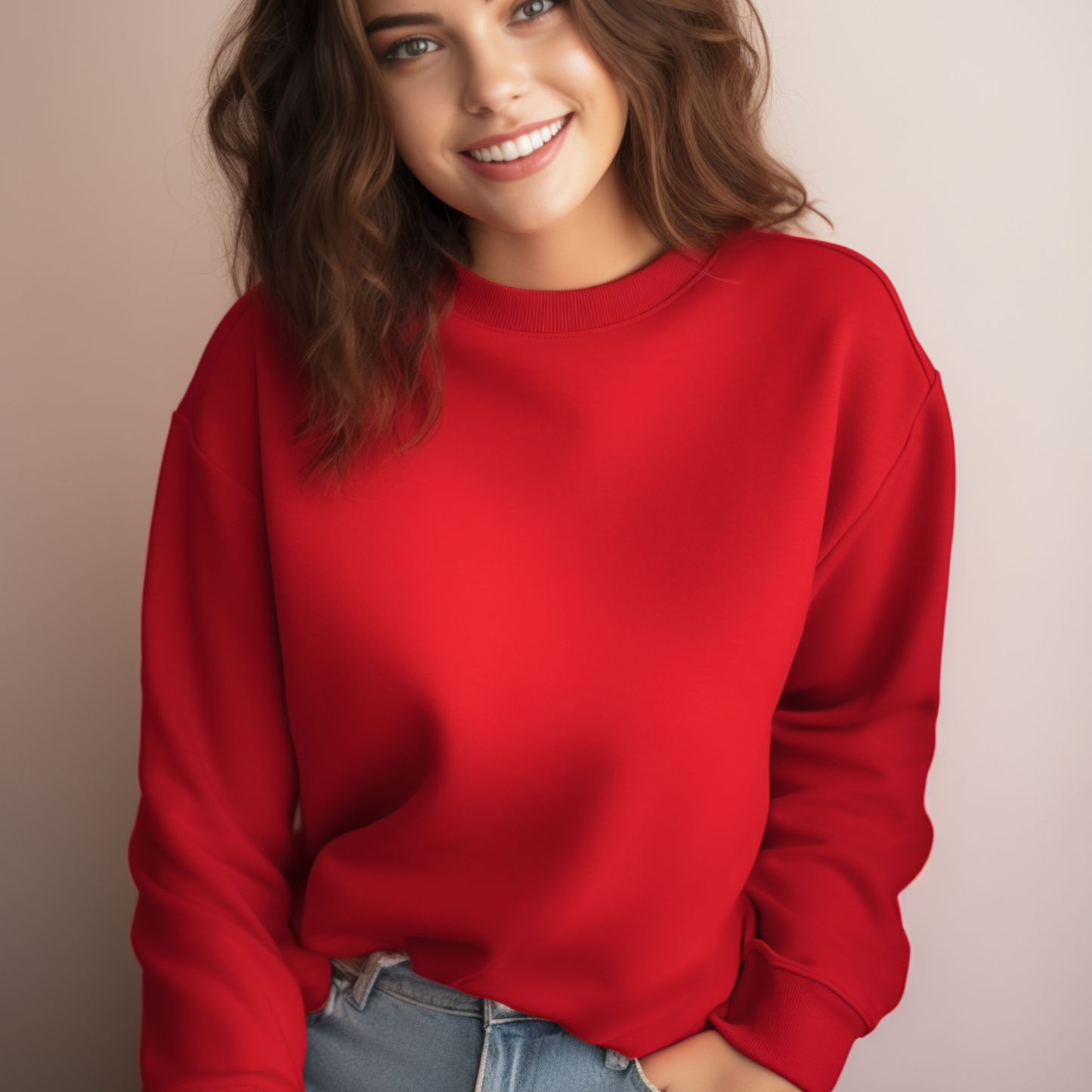 Sheep Embroidery Crewneck Sweaters