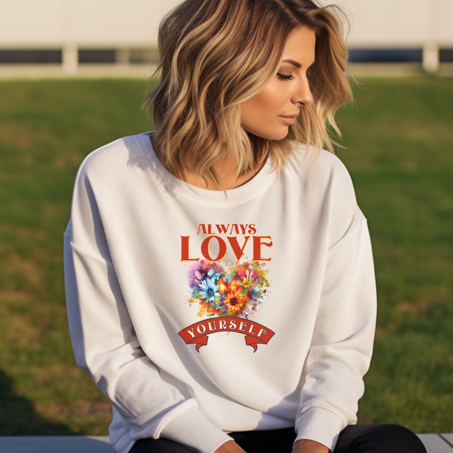 Always Love Yourself Valentines Day Sweater, Valentines Day Gift for Her, Mental Health Awareness Crewneck