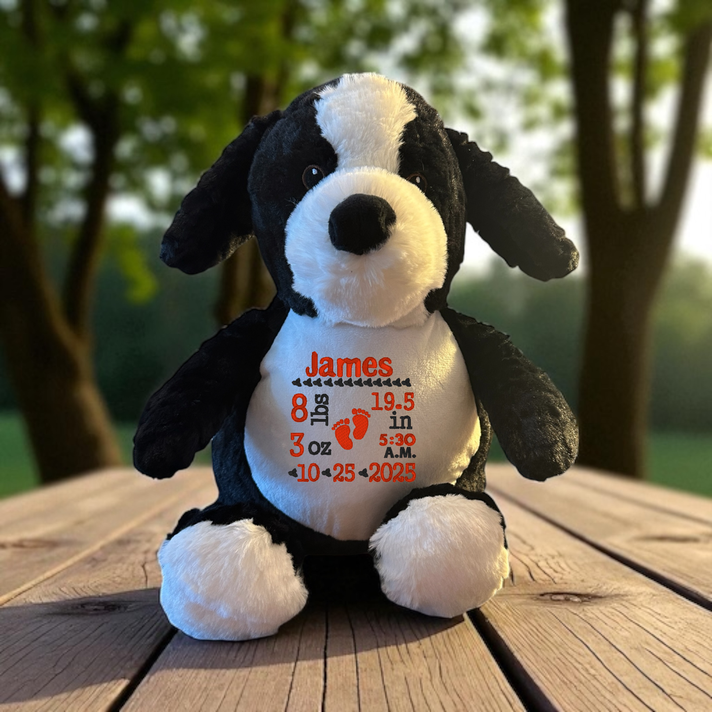 Dogs Birth Announcement Embroidery Animal