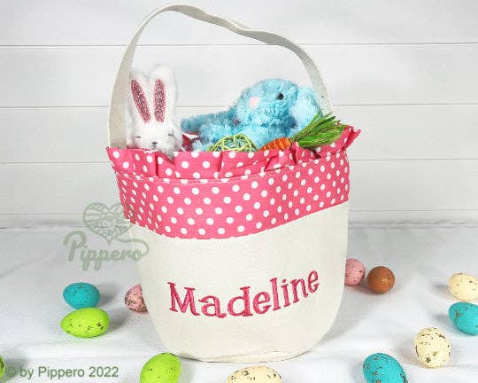 Personalized Embroidered Easter Baskets – Custom Name Easter Baskets for Kids & Babies