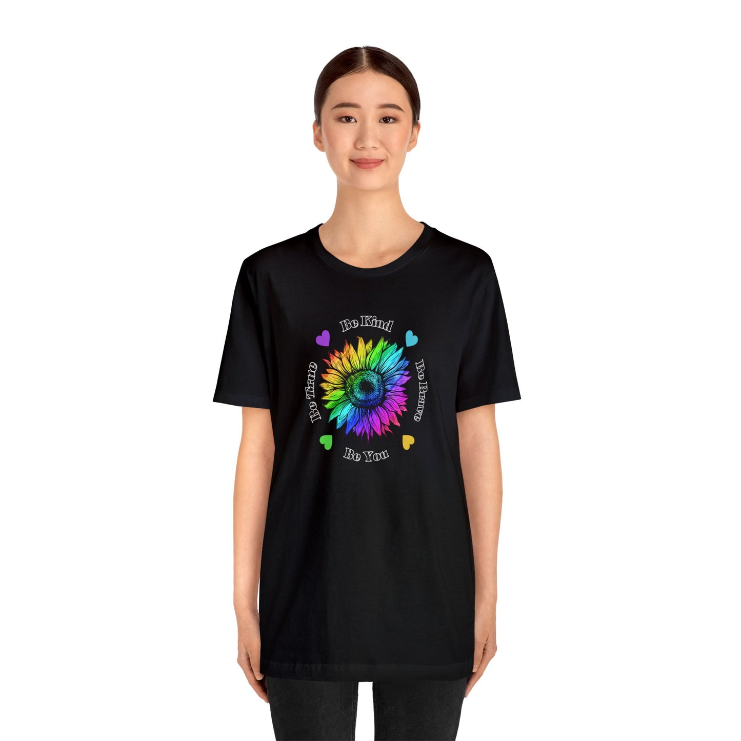 Rainbow Sunflower Shirt, Be Kind Shirt, Sunflower Shirt, Rainbow Flower Shirt, Inspirational Gift, Mental Health Shirt, Sunflower for Women