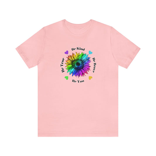 Rainbow Sunflower Shirt, Be Kind Shirt, Sunflower Shirt, Rainbow Flower Shirt, Inspirational Gift, Mental Health Shirt, Sunflower for Women