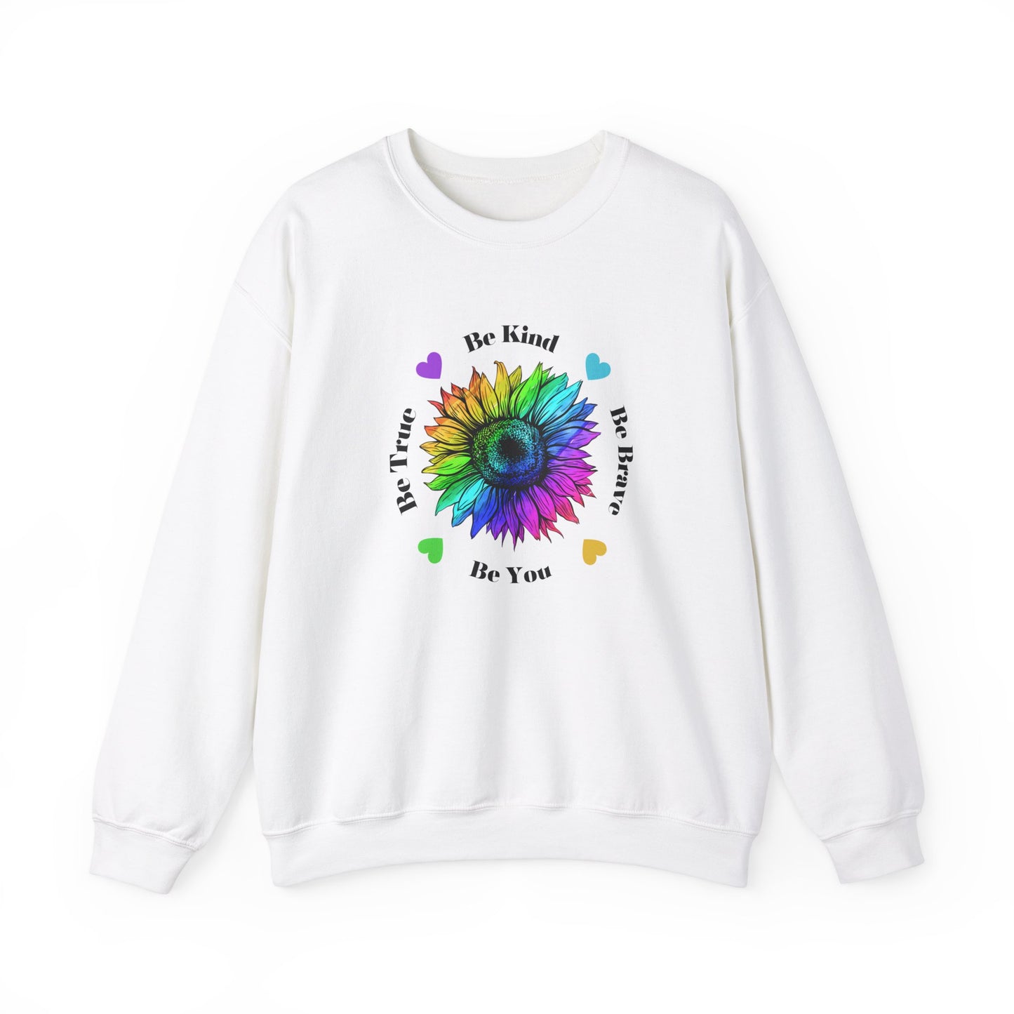 Rainbow Sunflower sweatshirt, Be Kind Sweatshirt, Sunflower sweatshirt, Rainbow Flower sweatshirt, Inspirational Gift