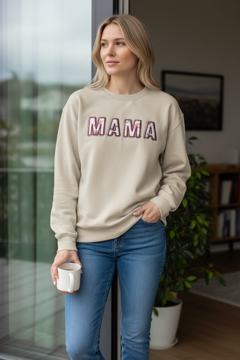 Mama Embroidered Sweater