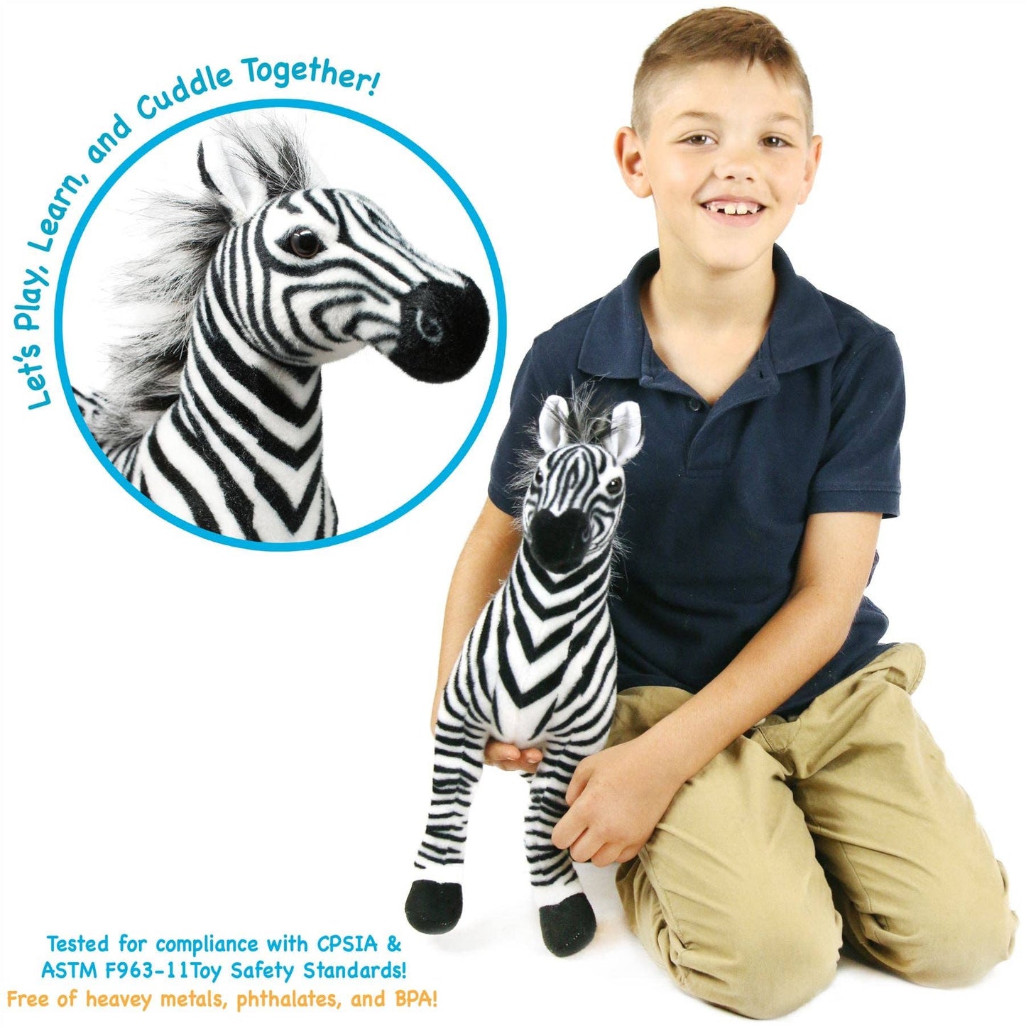 Zebenjo The Zebra | 16 Inch Stuffed Animal Plush