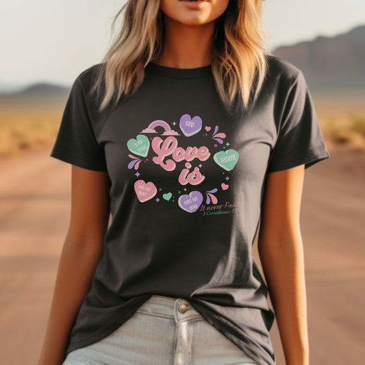 Love Is Valentines Day Shirt, Bible T-Shirt, Valentines Day Gifts for Her, Valentines Day Shirt