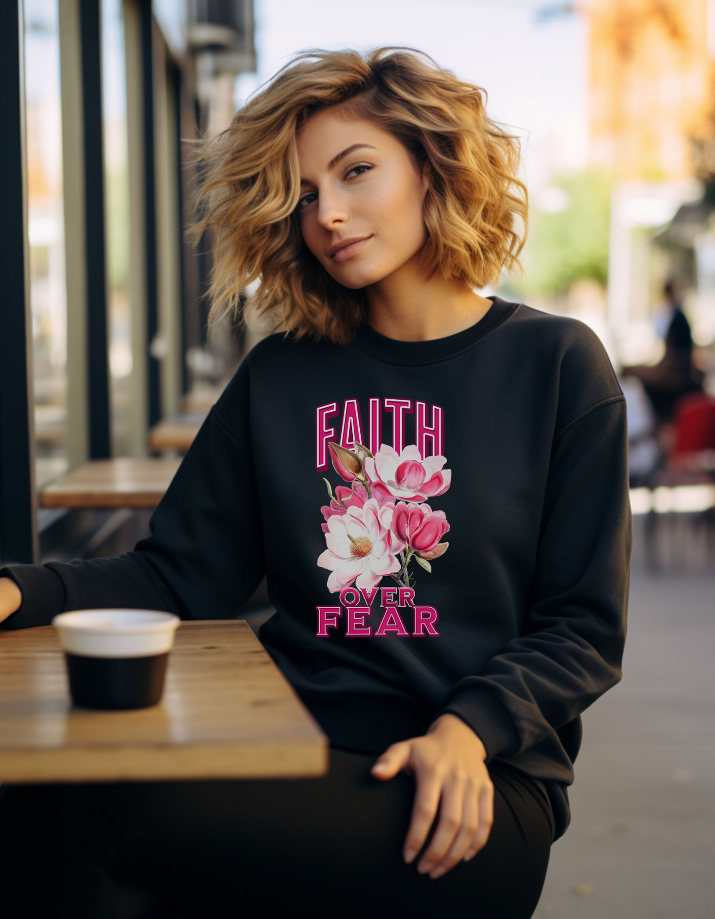 Faith Over Fear Christian Apparel gifts for women, Bible Verse Shirtshirt, Christian Gifts, Christian Streetwear, Bible Verse Crewneck, Floral Crewneck