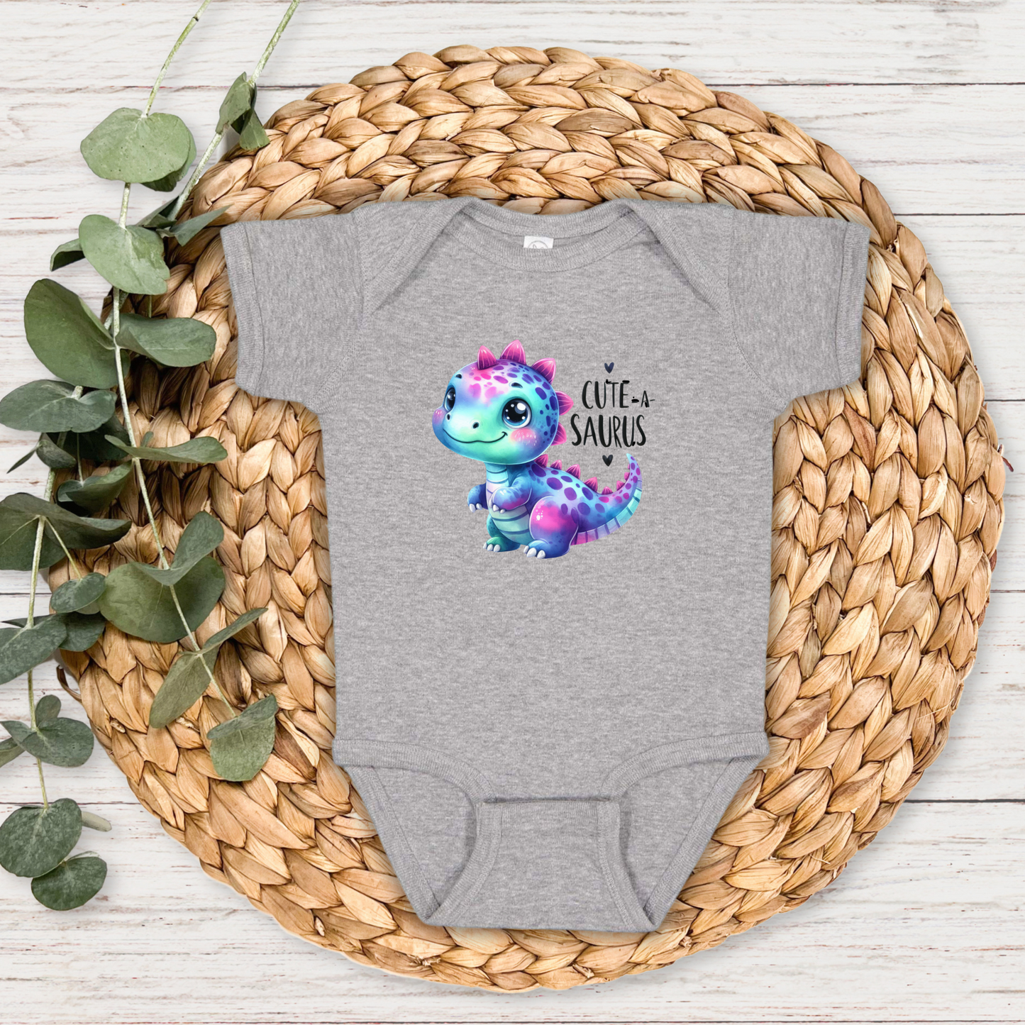 Cute A Saurus Baby Bodysuit