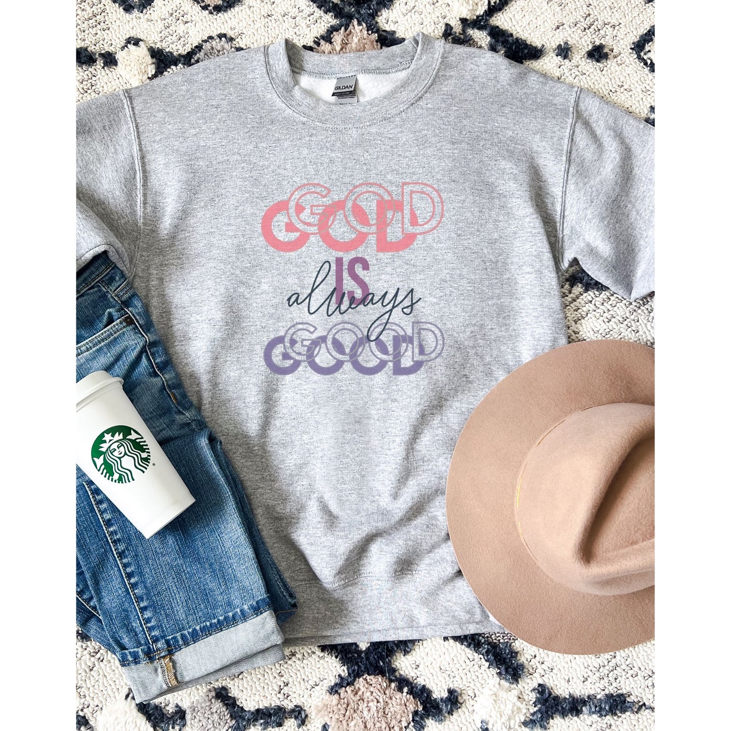 God Is Always Good Christian Apparel gifts for women, Bible Verse Shirtshirt, Christian Gifts, Christian Streetwear, Bible Verse Crewneck, Floral Crewneck