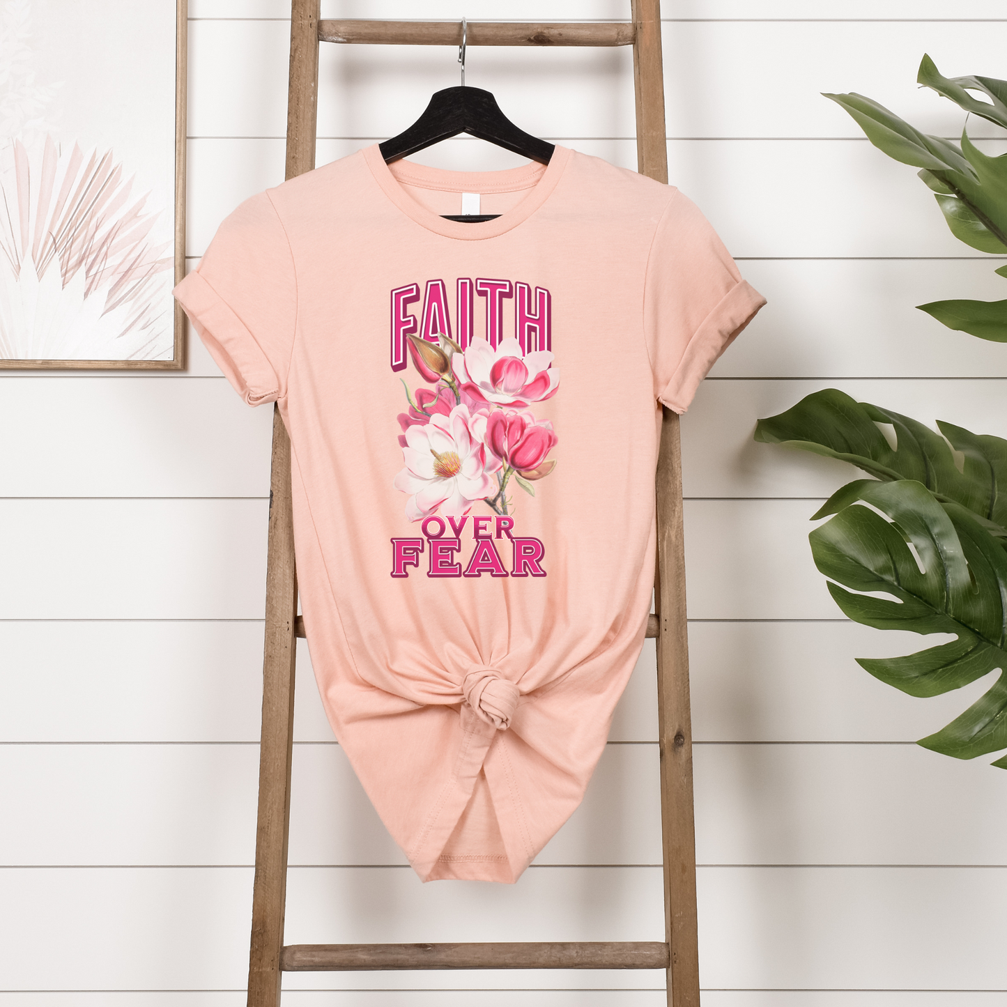 Faith Over Fear Christian Apparel gifts for women, Bible Verse Shirt, Christian Gifts, Christian Streetwear, Bible Verse Christian Floral Bible Shirt