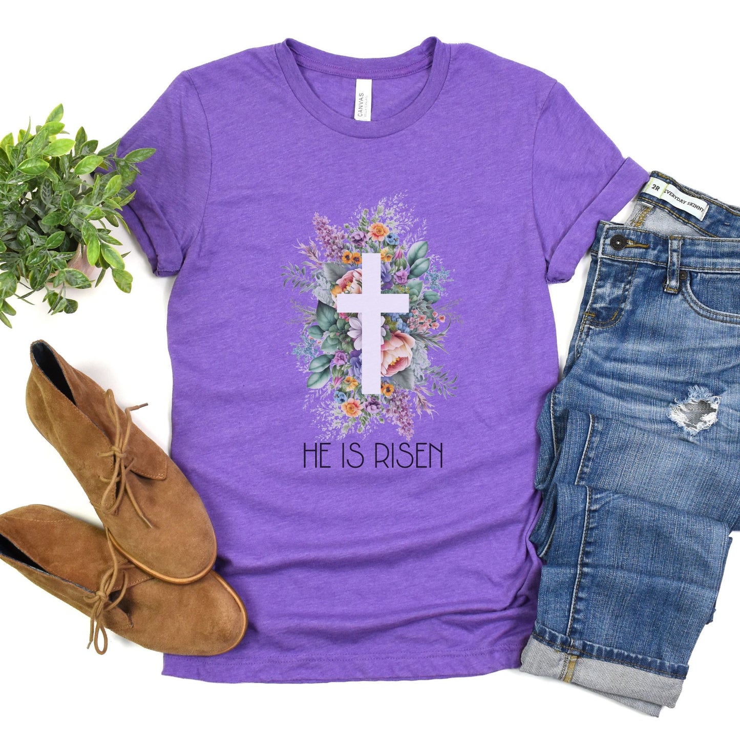 He Is Risen Christian Apparel gifts for women, Bible Verse Shirt, Christian Gifts, Christian Streetwear, Bible Verse Tee, Christian Floral Bible Shirt