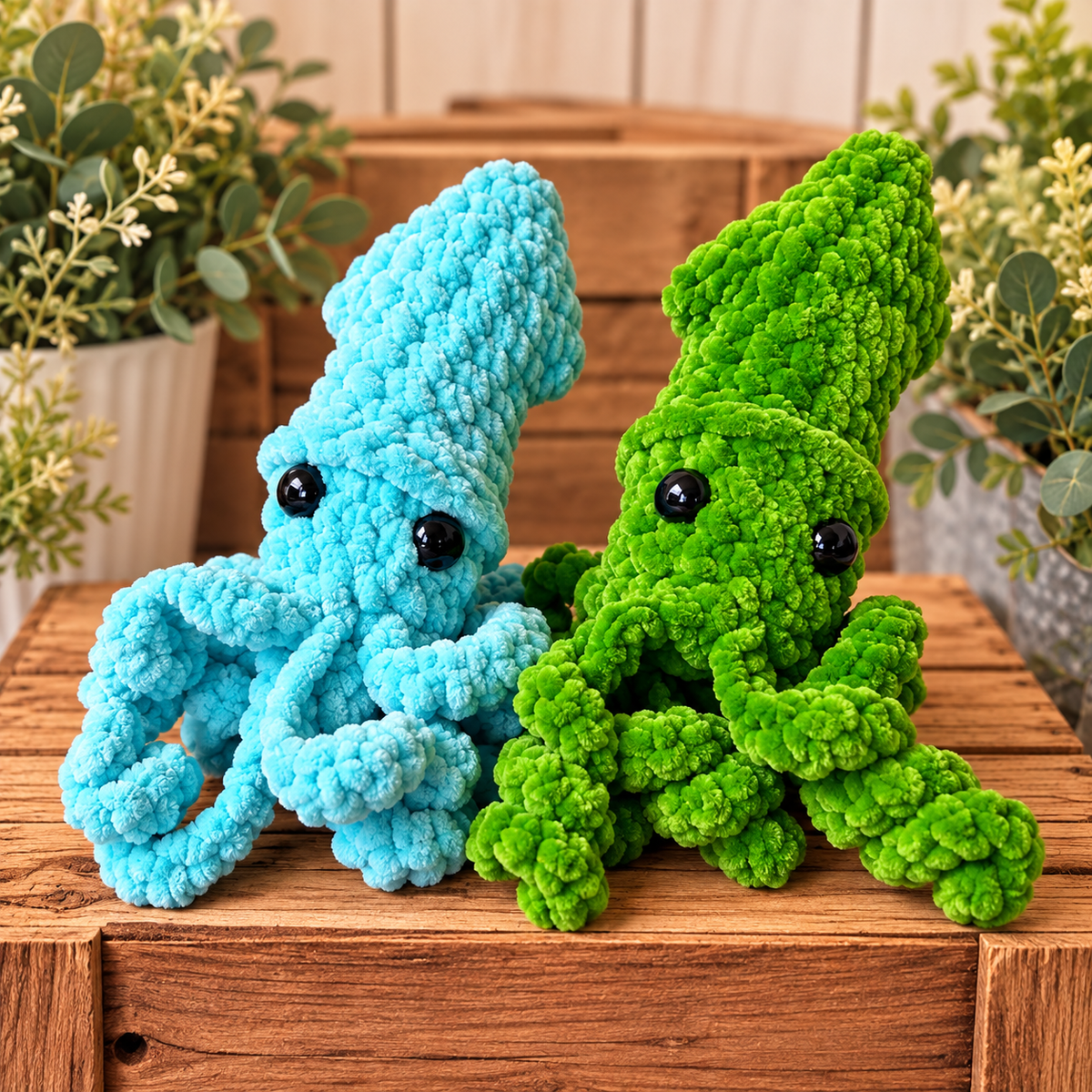 Crochet squids