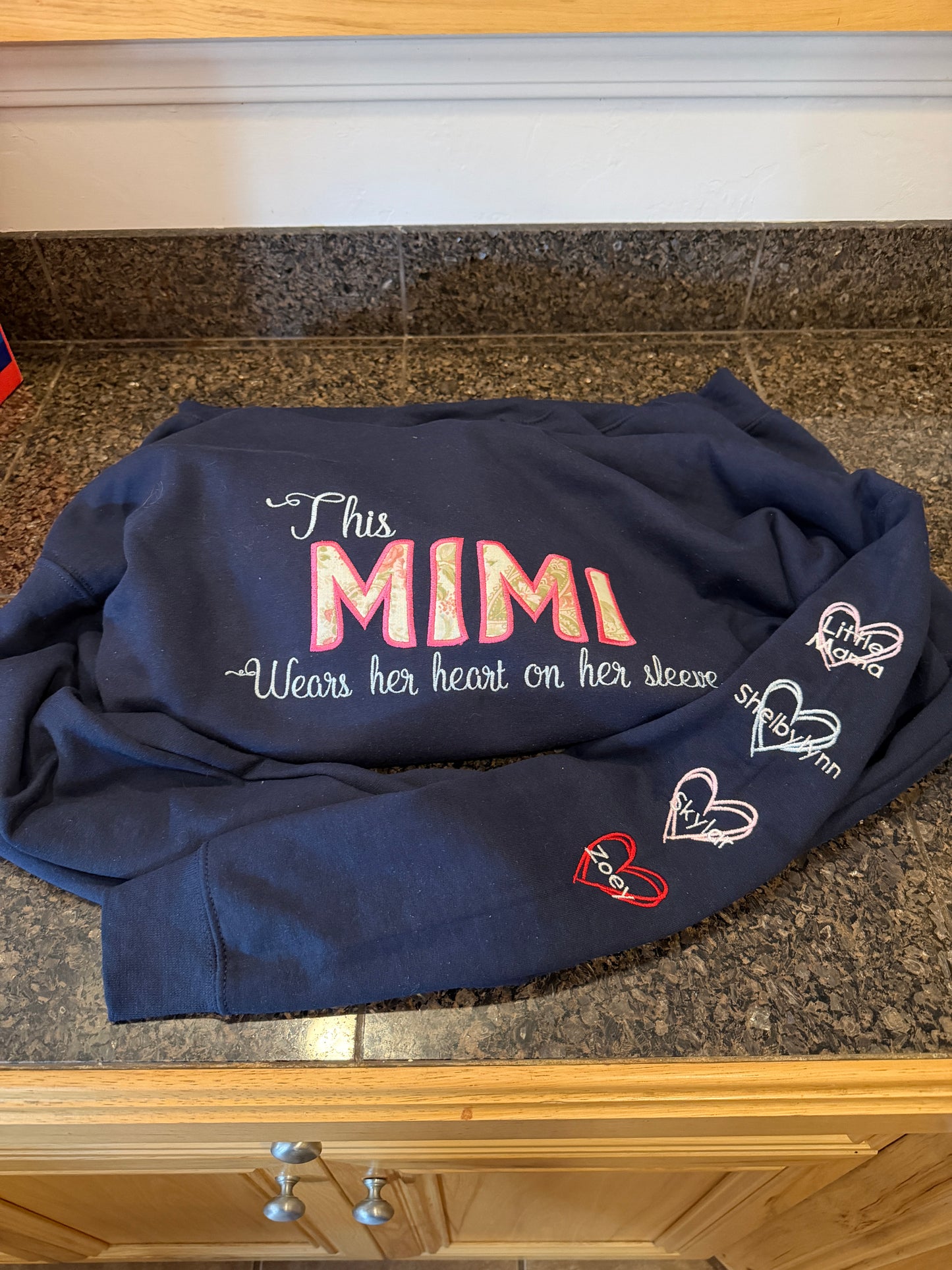 This Mini Wears her Heart on the sleeve Embroidered Hoodie