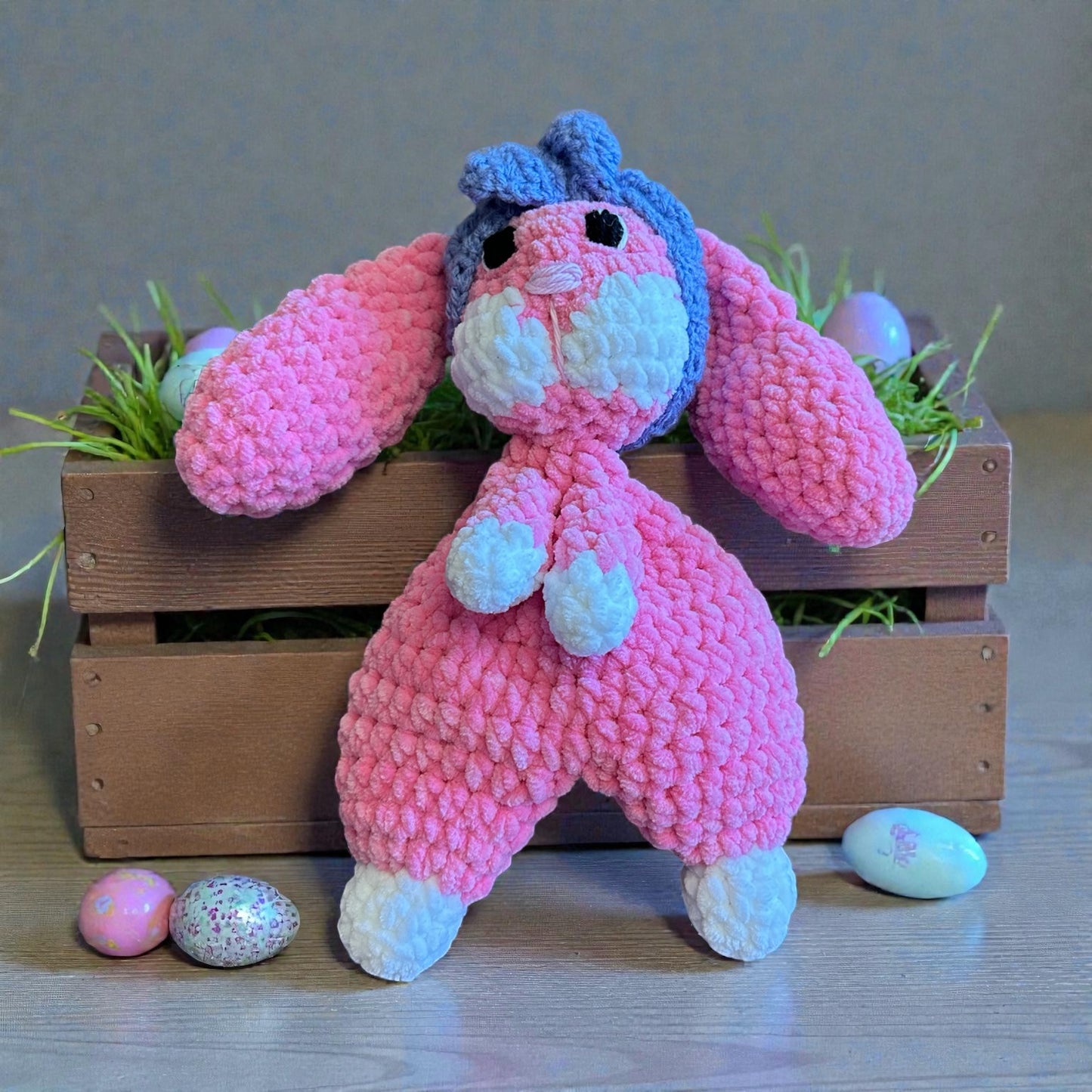 Crochet Bonnie the Rabbit Baby Security Blanket