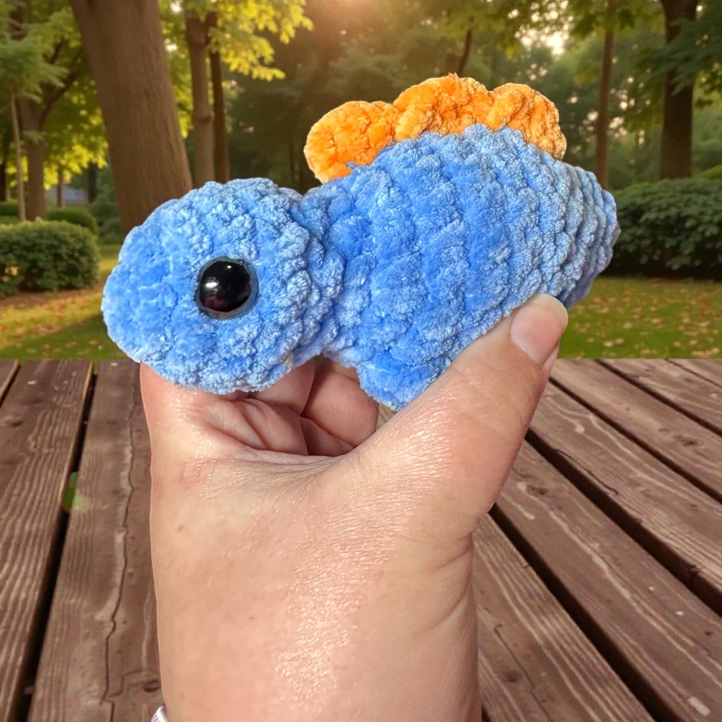 crochet Mini stegosaurus