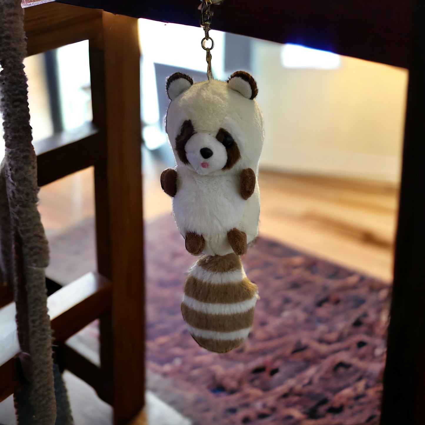 White raccoon keychain