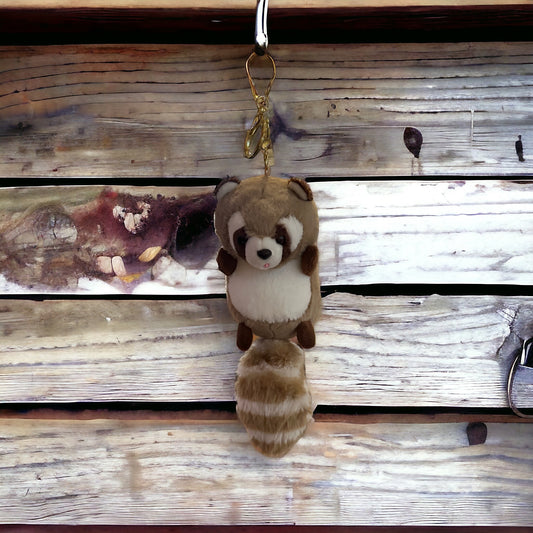 Brown raccoon keychain