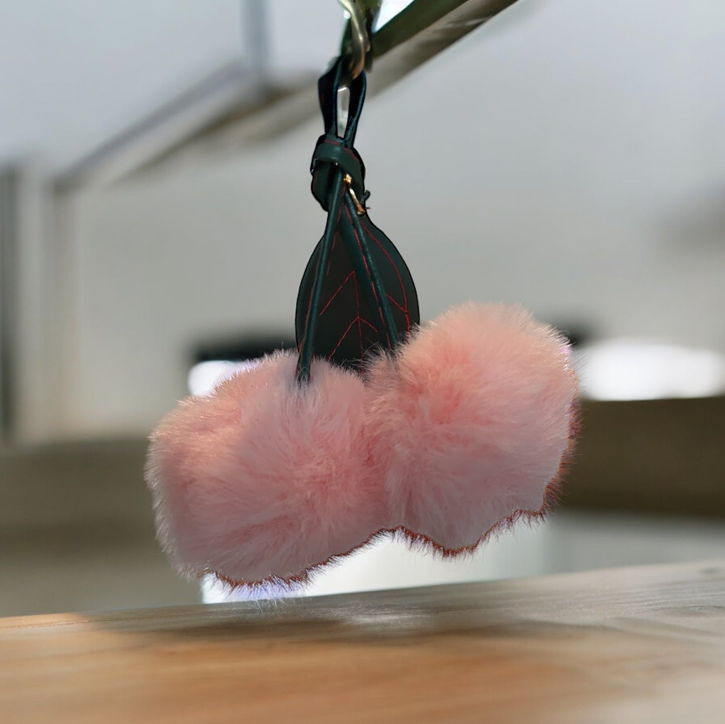 LIght Pink Cherries Keychains