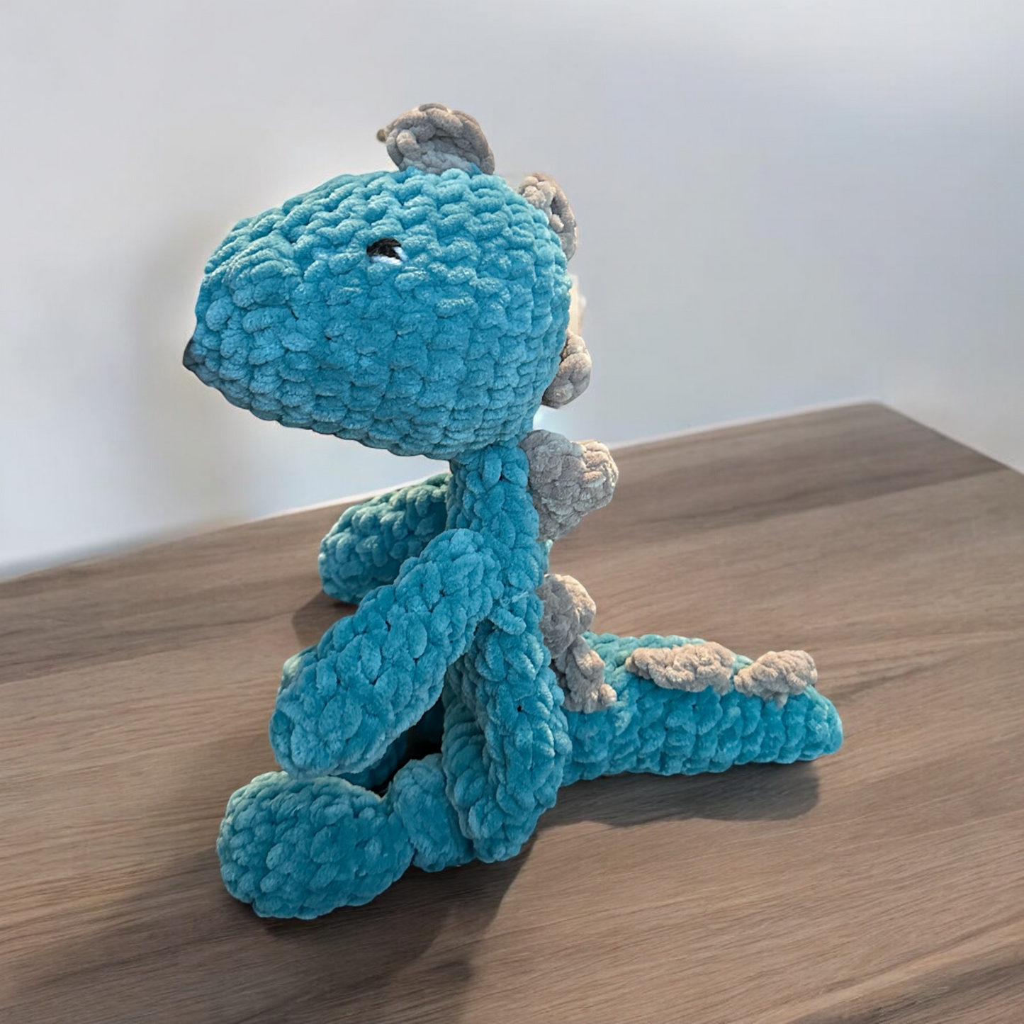 Crochet green dinosaur Baby Security Blanket