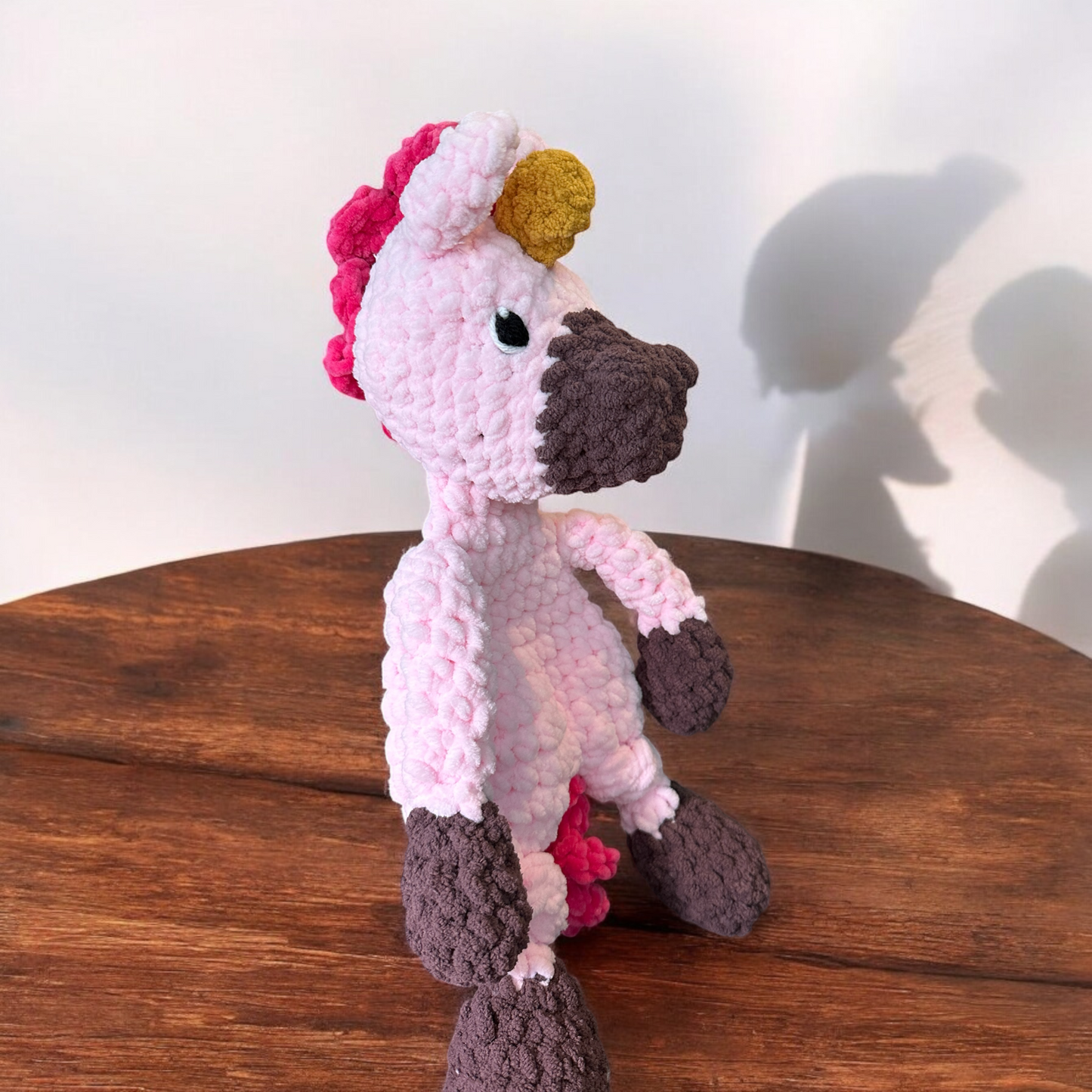 Crochet pink unicorn Baby Security Blanket