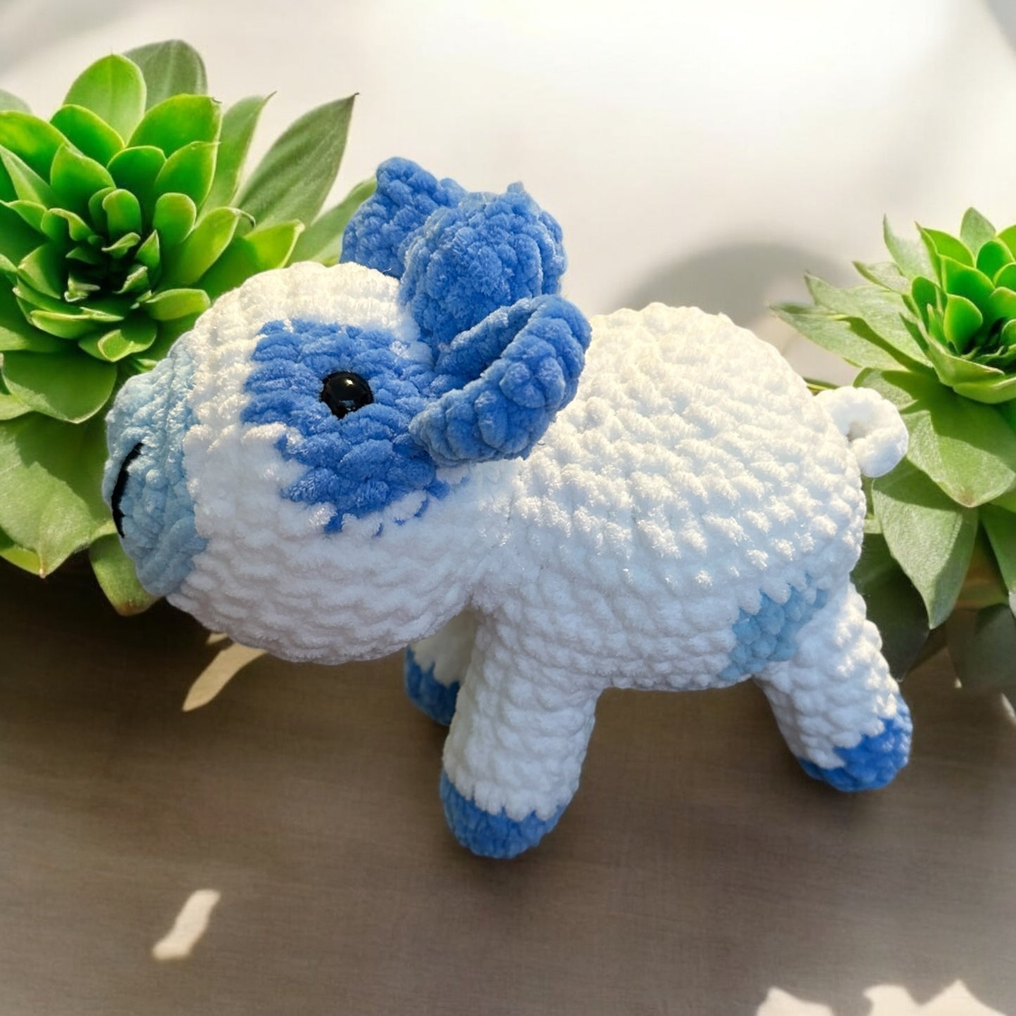 crochet mini blueberry cow