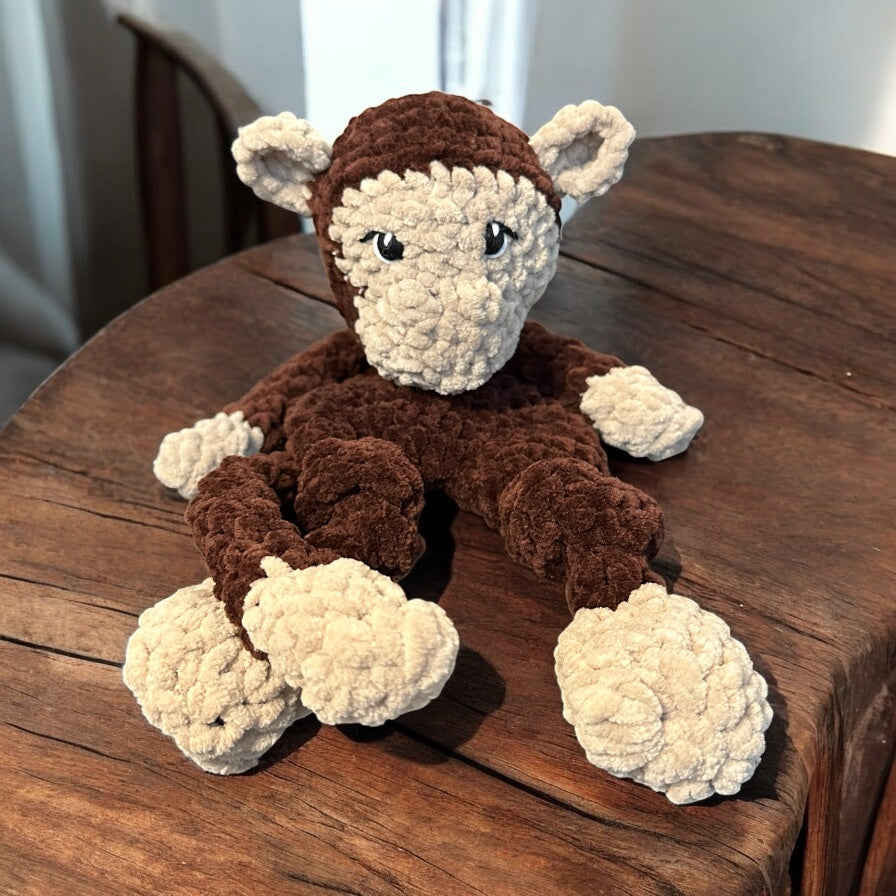 Crochet monkey Snuggler, Custom Baby Security Blanket, baby lovies, Sheep Knotted Lovey, Baby Lovey Blanket, Gift for Birthday, Baby shower