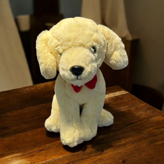 Yellow Lab with Red Bow