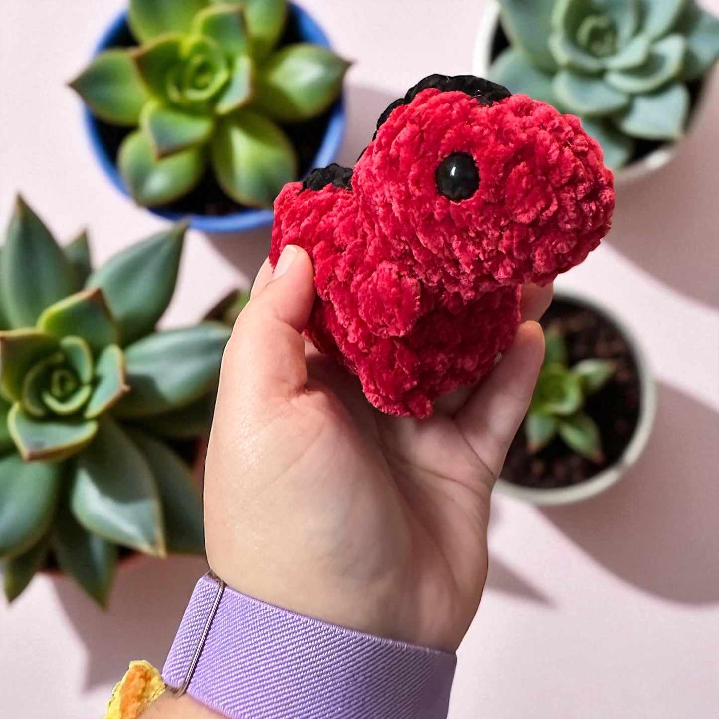 crochet tiny T. rex dinosaur