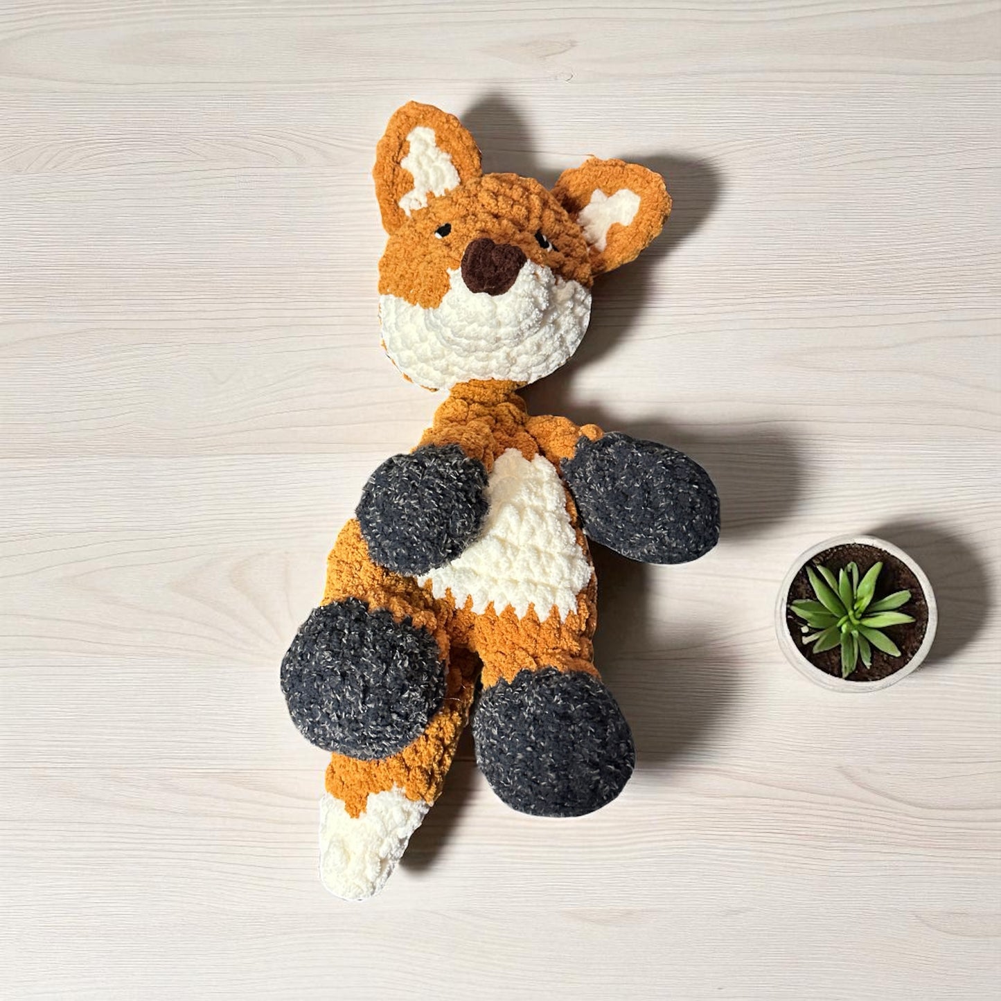 Crochet Fox Baby Security Blanket