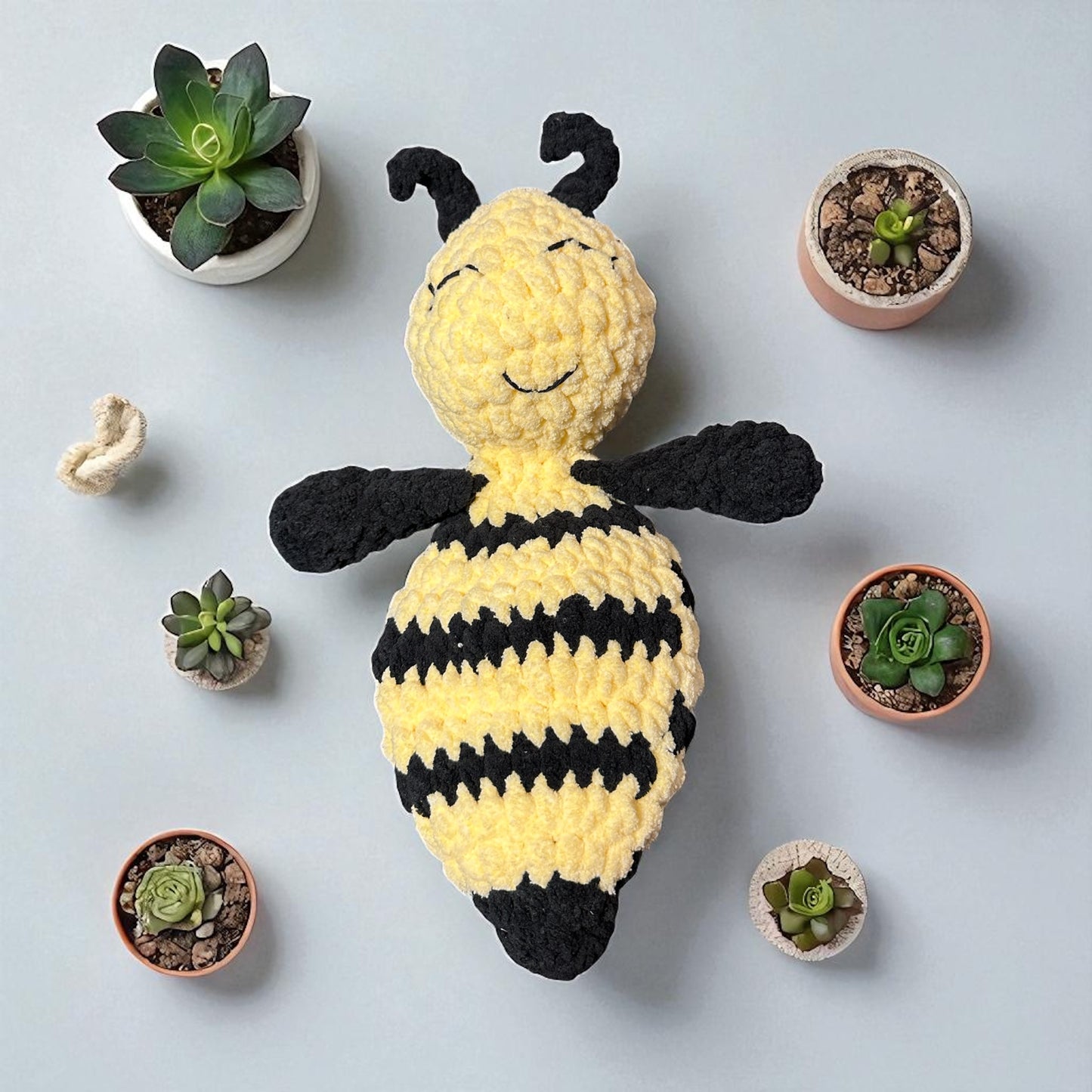 Crochet bee Baby Security Blanket