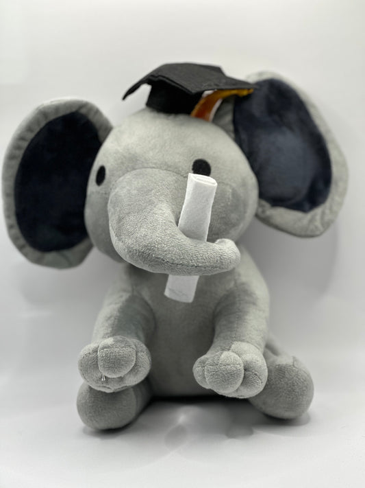 Gray graduation elephants