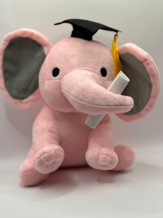 Pink graduation elephants