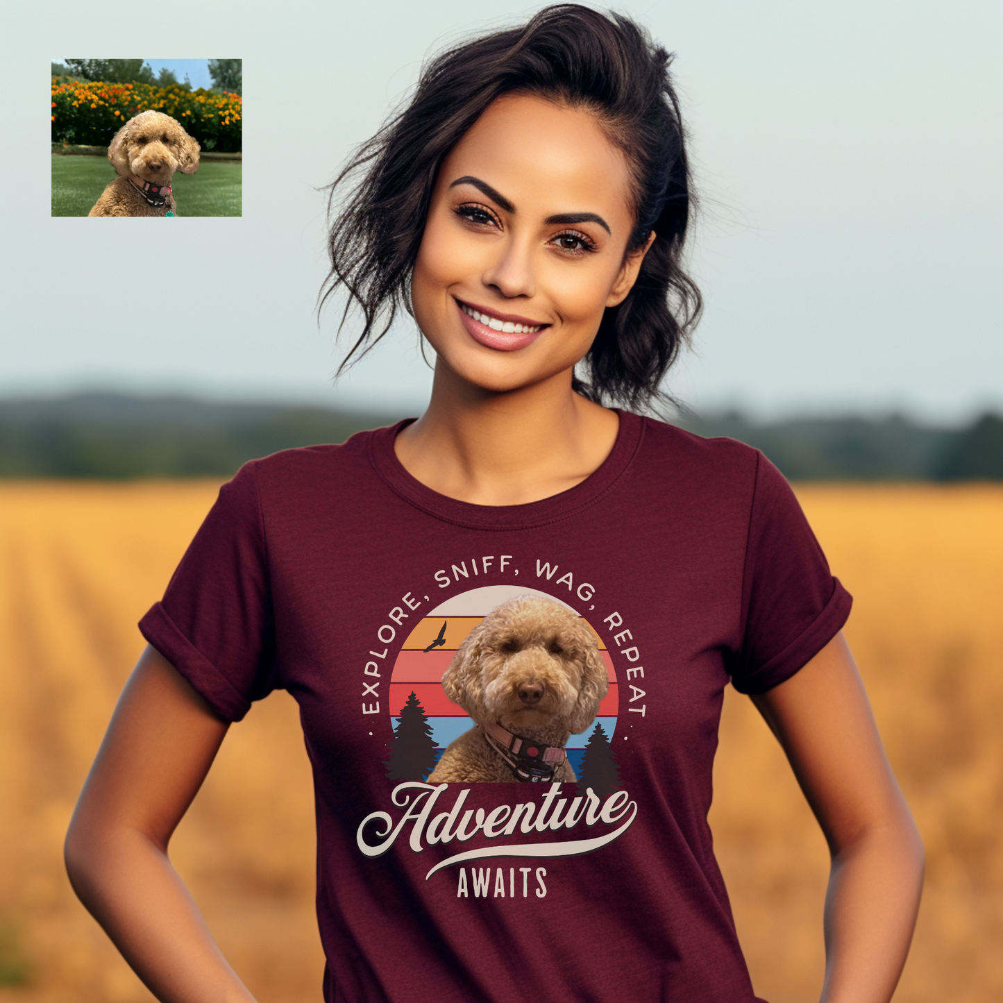 Goldendoodle Custom Dog Shirt, Custom Pet Shirt, Custom Photo Shirt, Pet Portrait, Dog Portrait, Custom T-Shirt, Goldendoodle Pet Portrait