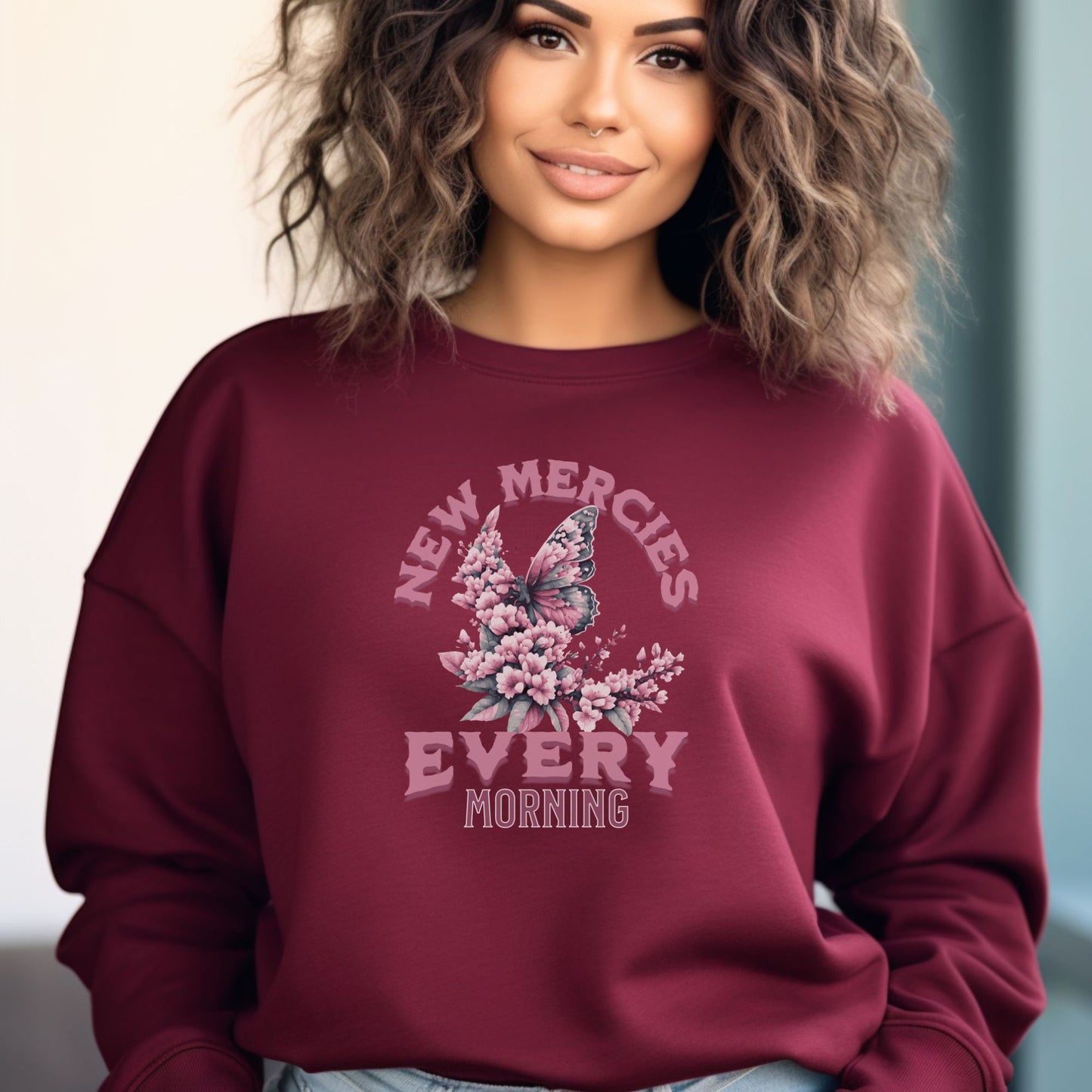 New Mercies Every Morning Christian Apparel gifts for women, Bible Verse Shirtshirt, Christian Gifts, Christian Streetwear, Bible Verse Crewneck, Floral Crewneck