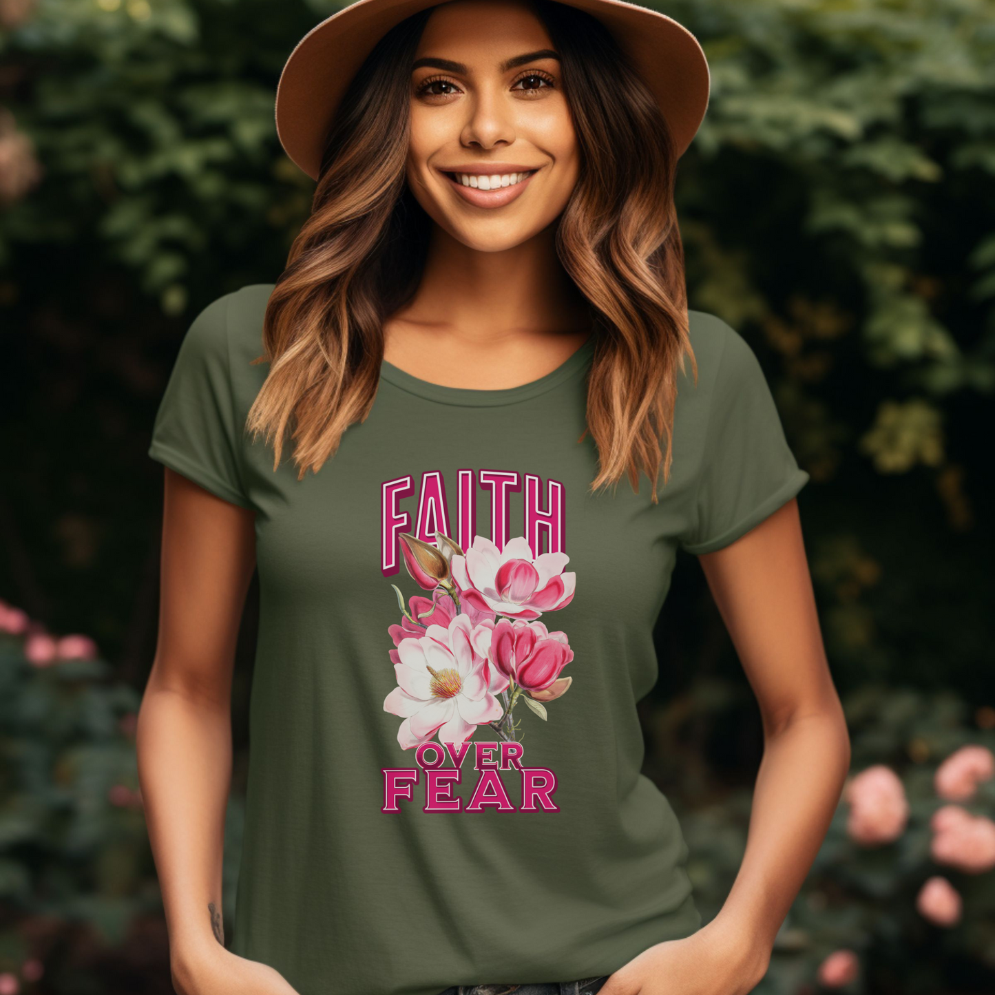 Faith Over Fear Christian Apparel gifts for women, Bible Verse Shirt, Christian Gifts, Christian Streetwear, Bible Verse Christian Floral Bible Shirt