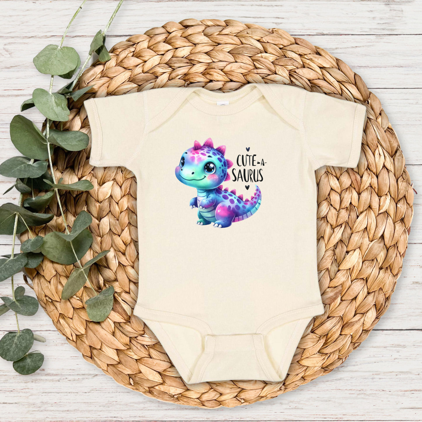 Cute A Saurus Baby Bodysuit