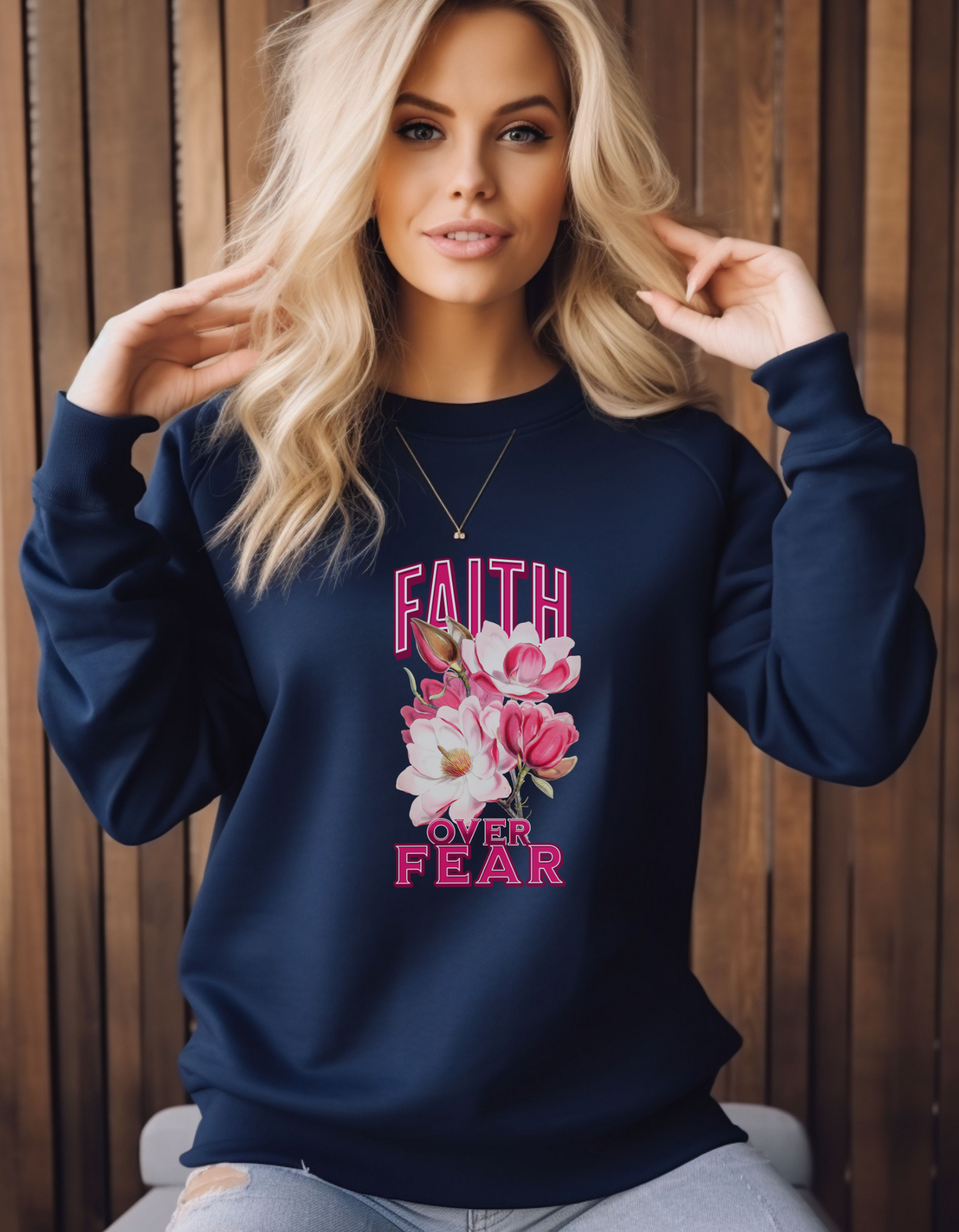 Faith Over Fear Christian Apparel gifts for women, Bible Verse Shirtshirt, Christian Gifts, Christian Streetwear, Bible Verse Crewneck, Floral Crewneck