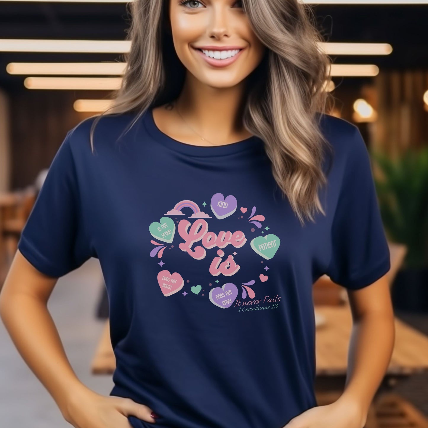 Love Is Valentines Day Shirt, Bible T-Shirt, Valentines Day Gifts for Her, Valentines Day Shirt